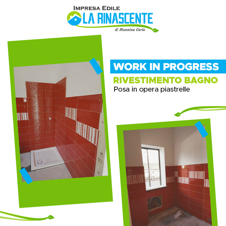 🟦Work in progress👉🏻Rivestimento Bagno⠀