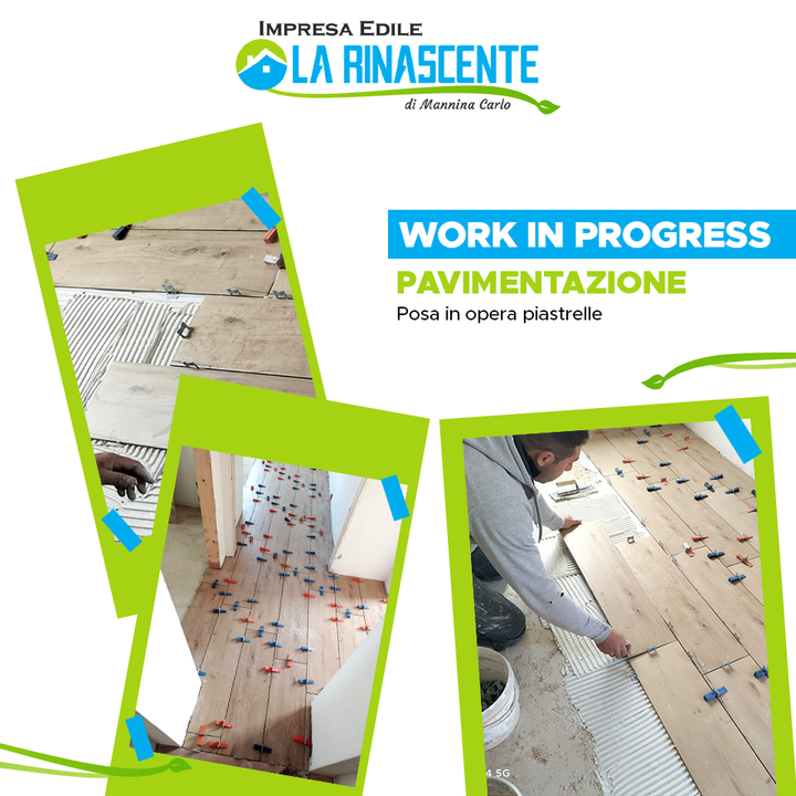 🟦Work in progress Pavimentazione👉🏻 Posa in opera piastrelle⠀