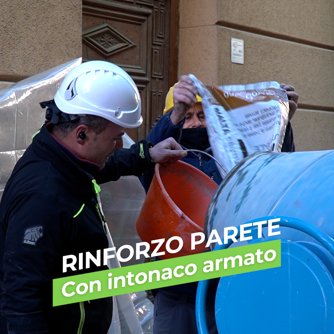 I nostri interventi 👉 #Rinforzo di parete con intonaco armato